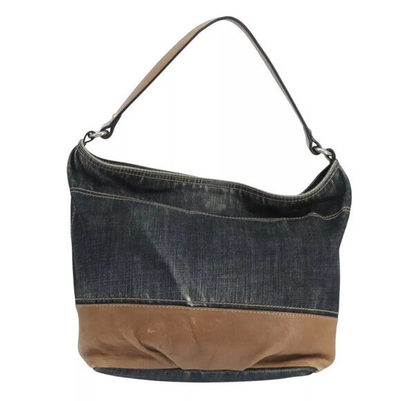 BURBERRY Blue Label Shoulder Bag Denim Black - Picture 3 of 16